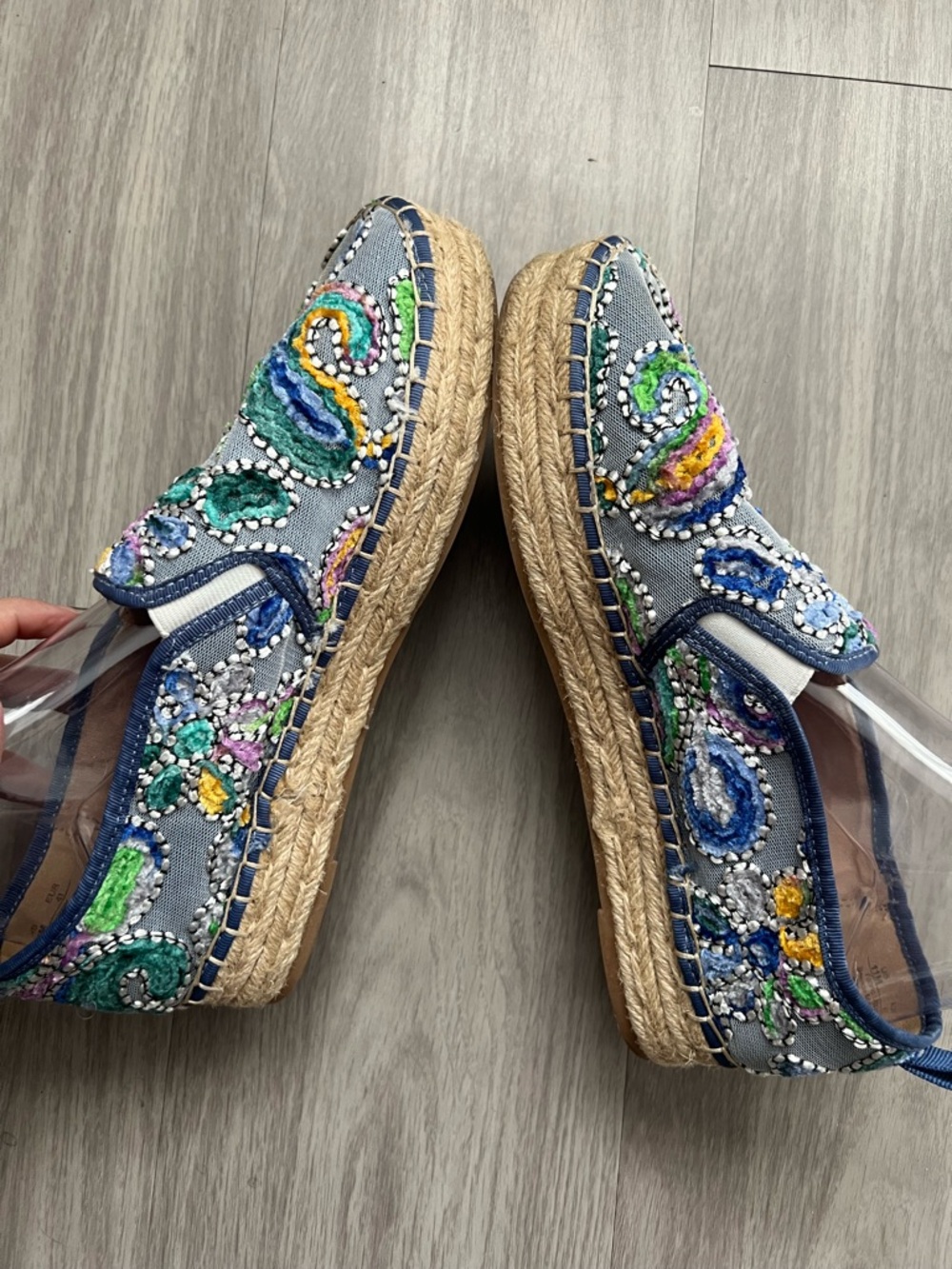 Sam Edelman Beaded Embroidered Espadrilles Multicolor Boho Slip-On Flats Size 11 - Picture 9 of 16